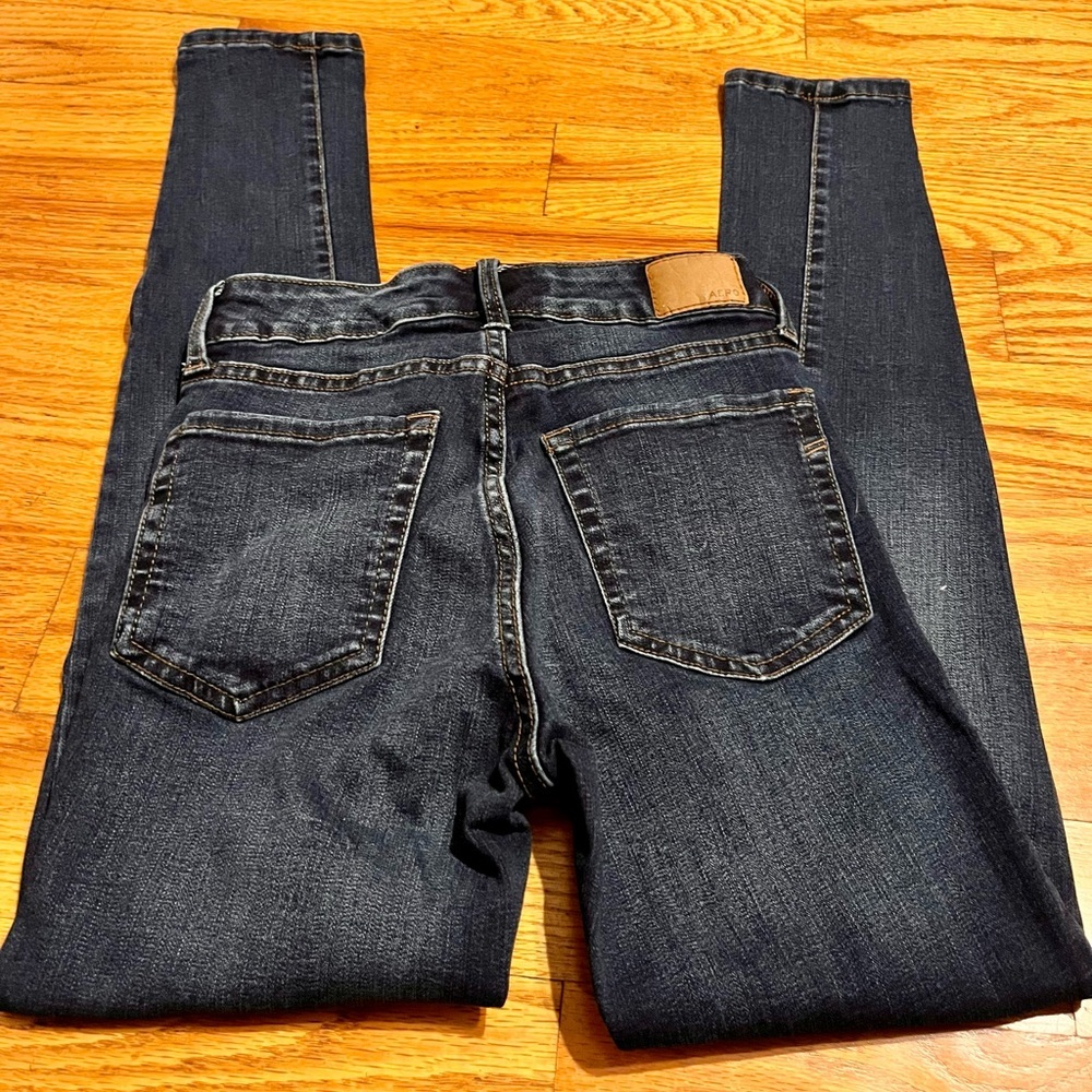 Aeropostale High Rise Dark Wash Denim Jeggings Size 0 Stretch Y2K Bodycon